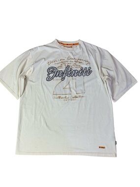 Infiniti Design Vintage Graphic T-Shirt Off-White Cream Big Size 3XL